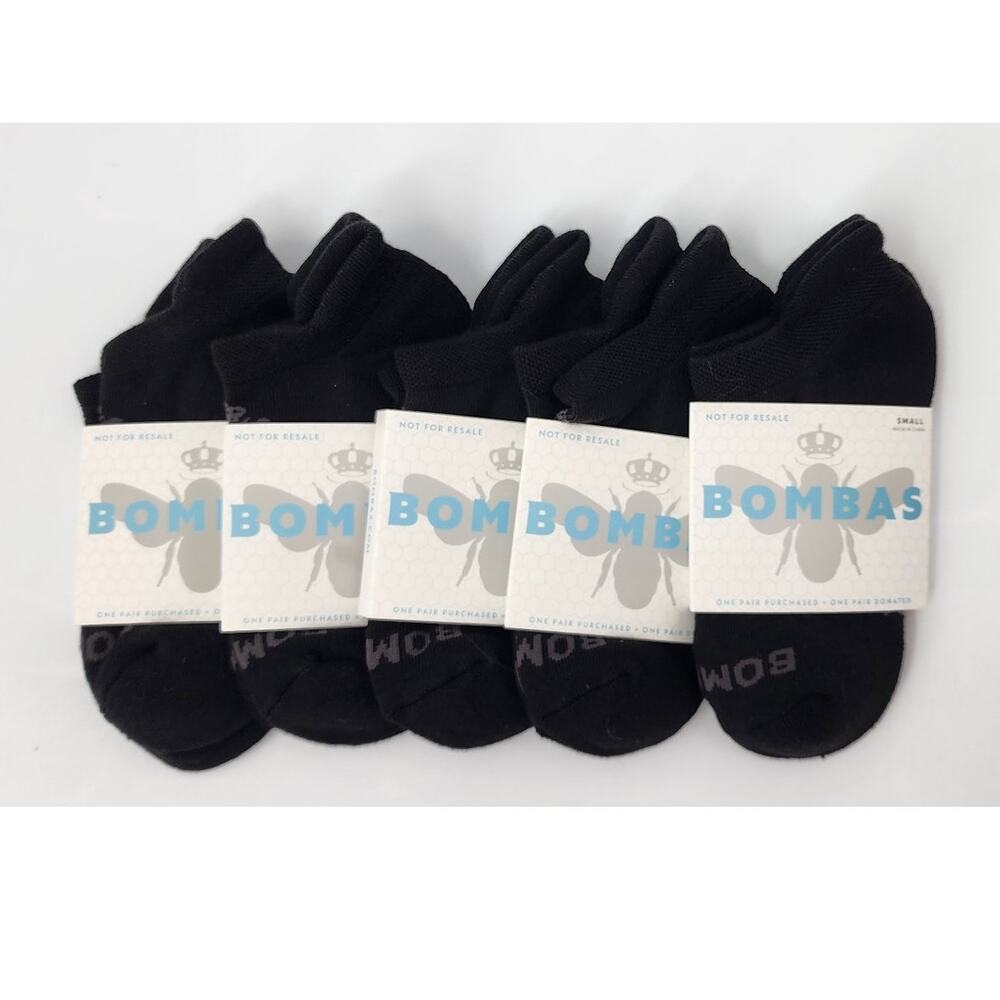 New NWT Bombas Women's Socks S Small Lot OF 5 Ankle Tab Socks Comfort Black